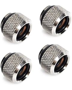 Bitspower G1/4" to Multi-Link Adapter Fitting for 12mm OD Rigid Tubing, Black Sparkle, 4-Pack
