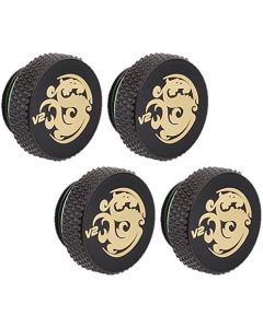 Bitspower G1/4" Stop Fitting V2, Matte Black, 4-Pack