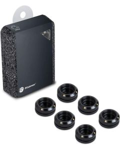 Bitspower G1/4" to Enhance Multi-Link Fitting for 16mm OD Rigid Tubing, Matte Black, 6-Pack