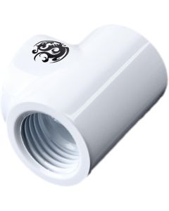 Bitspower T-Block Fitting with Triple G1/4" Female, Deluxe White