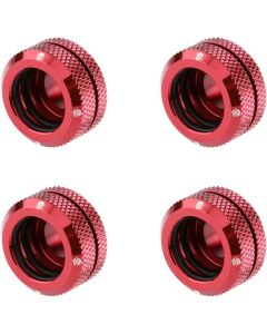 Bitspower G1/4" to Enhance Multi-Link Fitting for 14mm OD Rigid Tubing, Deep Blood Red, 4-Pack