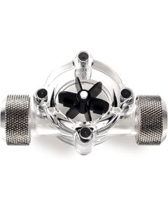 Bitspower G1/4" Flow Indicator, Clear Main Body, Black Blade, Black Sparkle